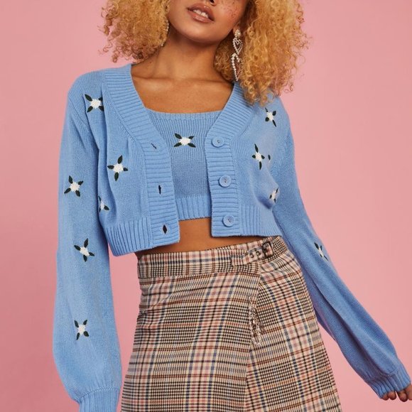 Sugar Thrillz Sweaters - NWT Dolls Kill Sugarthrillz Knit Sweater Set Blue Size Large